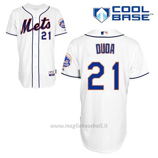 Maglia Baseball Uomo New York Mets Lucas Duda 21 Bianco Alterner Cool Base